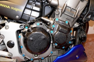 Honda CB 900F Hornet 2002-2007 Kryty motoru CARBON-KEVLAR