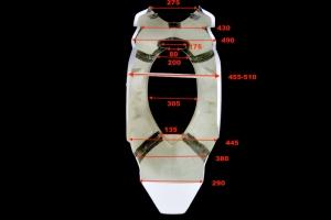 Moto 2 ICP Caretta 2010-2012 Přední kapotáž Racing v3 - vč.instalace D ring šroubů, GFK  - rozměry