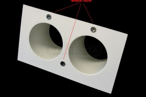 Projector holder - TWIN - 2x90mm - including whell nuts for projector  TWIN