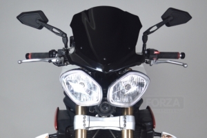 Štítek-maska s plexi TOURING -SET- Triumph 1050 Speed Triple 11-15/ Street Triple 13-16 - GFK -probarvený černý - na moto
